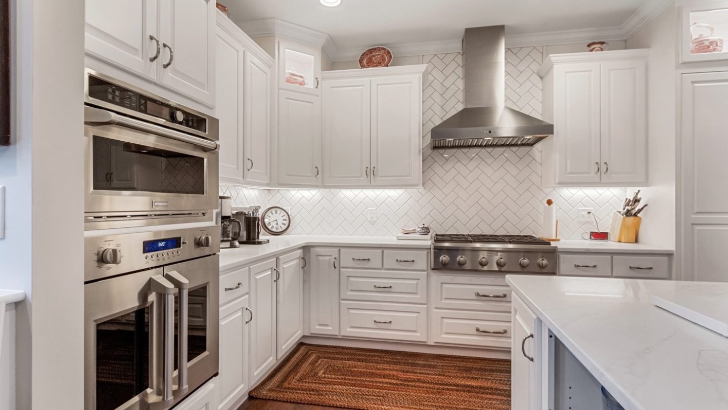 double range oven in custom kitchen