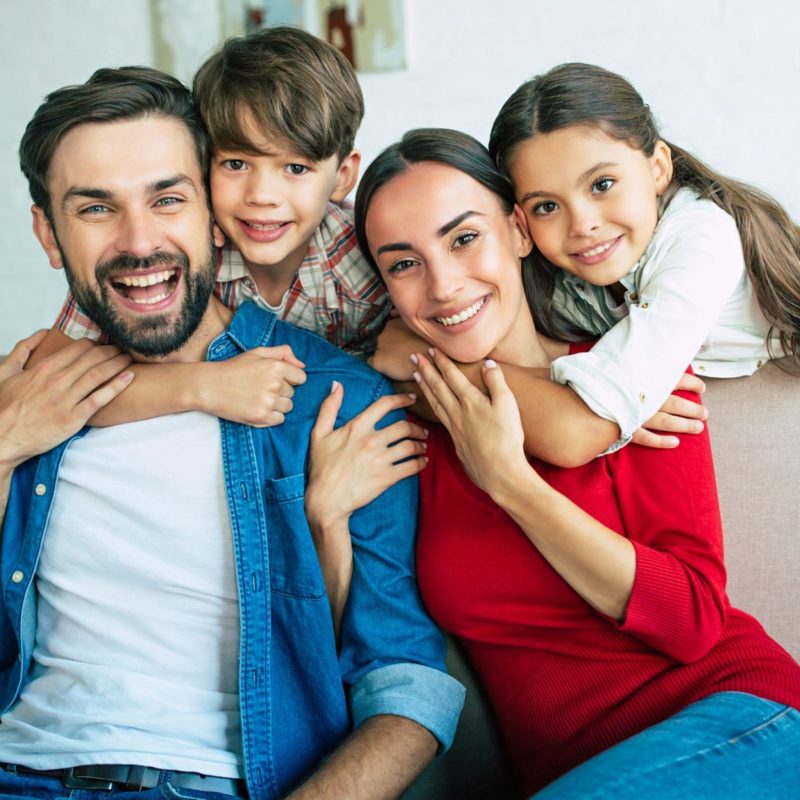 Happy family relax at home